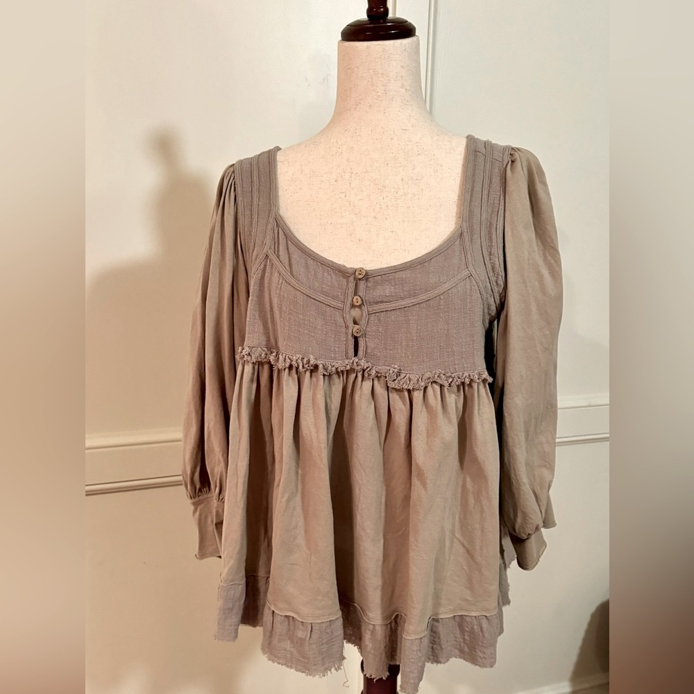 BOHO Tan Boutique Blouse